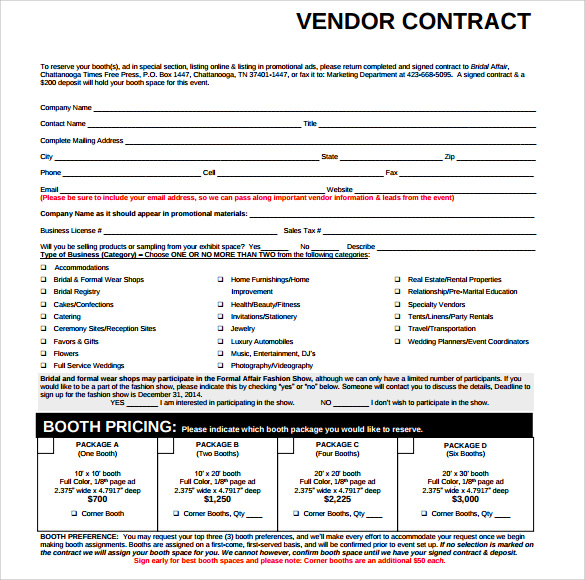 FREE 11+ Sample Vendor Contract Templates in MS Word | Apple Pages ...