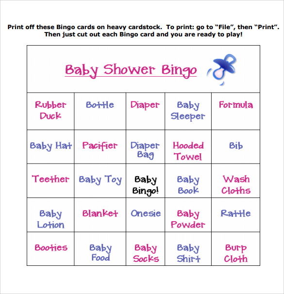 sample bingo card template example