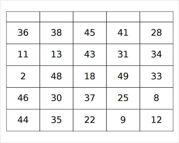 how to set up a bingo card