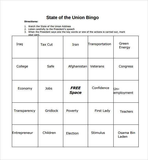 sample bingo card template download