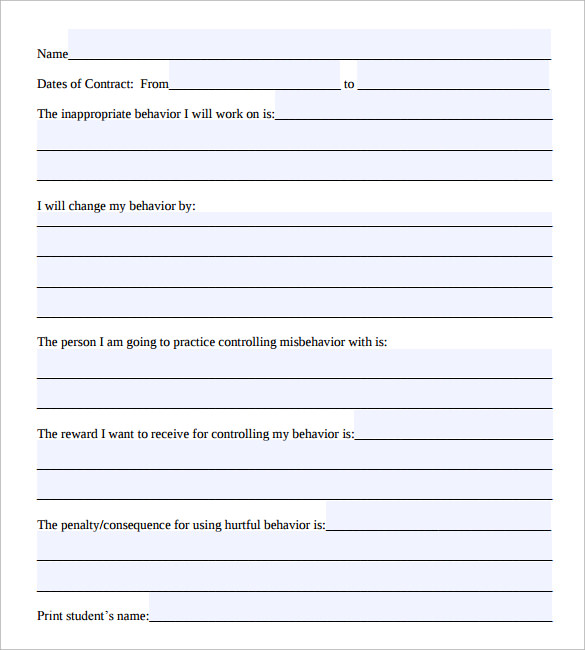 student behavior contract
