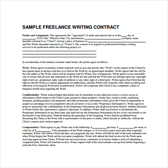 Freelance Contract Sample Master of Template Document