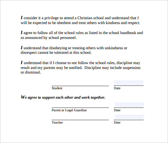 student behavior contract pdf