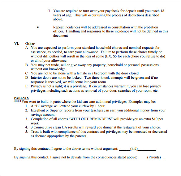 behavioral contract example