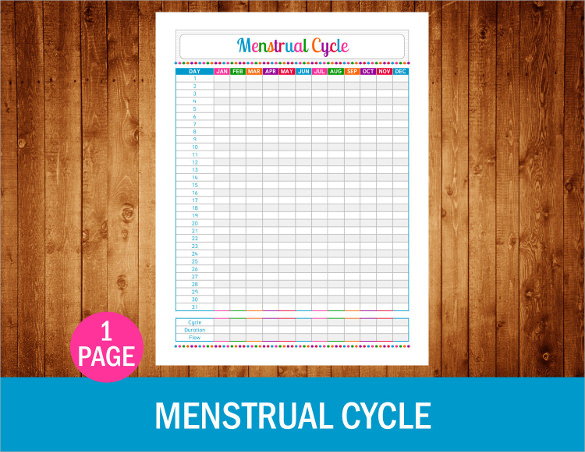 menstrual cycle aclender template