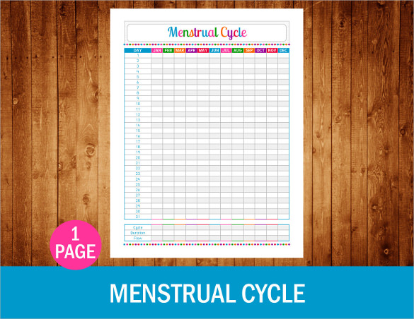 menstrual record chart template