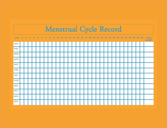 Free Printable Menstrual Record Chart