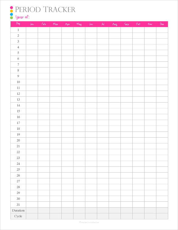FREE 11 Menstrual Calendars In PDF