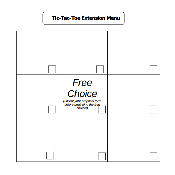 downloadable tic tac toe template