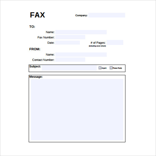 free basic fax cover sheet