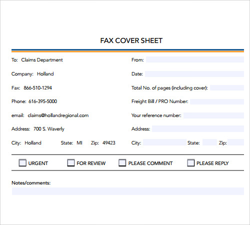 business fax cover sheet template pdf1