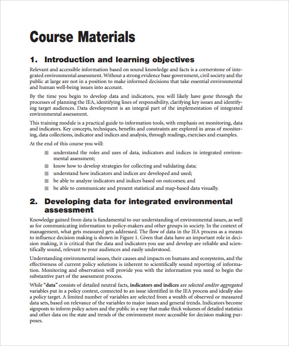 printable sample training manual template