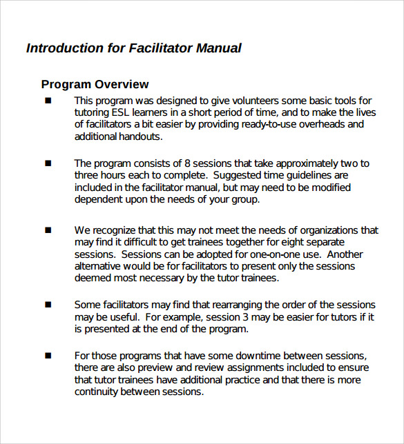 training manual template