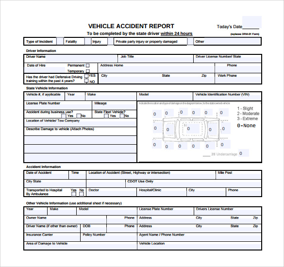 FREE 15 Sample Accident Report Templates In PDF MS Word Pages