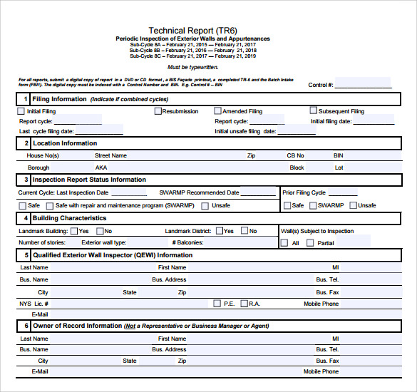 free technical report template