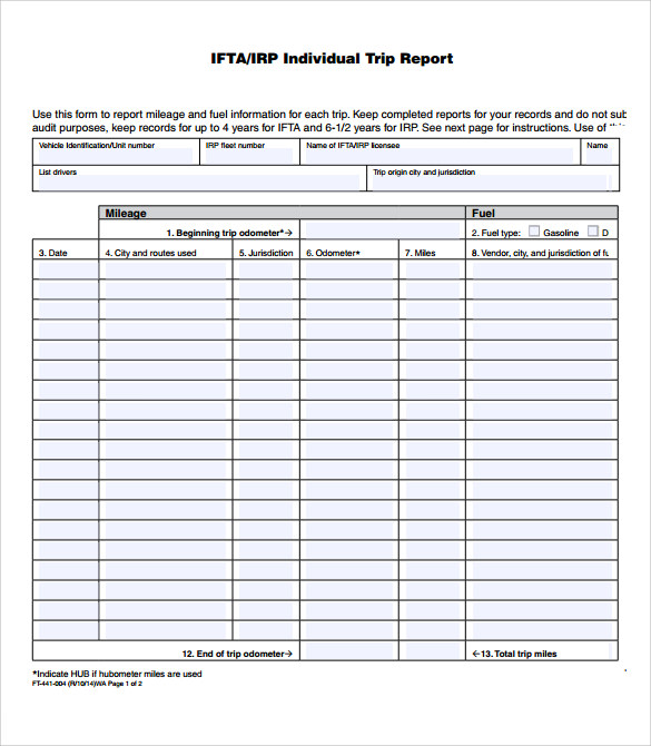 download trip report template