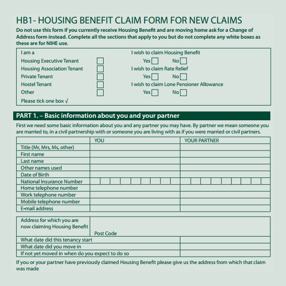 FREE 14 Sample Housing Benefit Forms In PDF