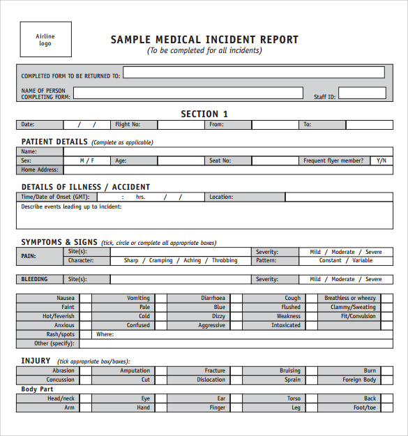 sample pdf medical report template