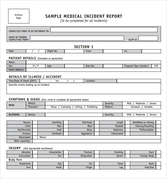 Medical Report Template Word 4866