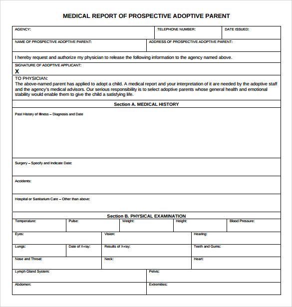 medical report templatesample example