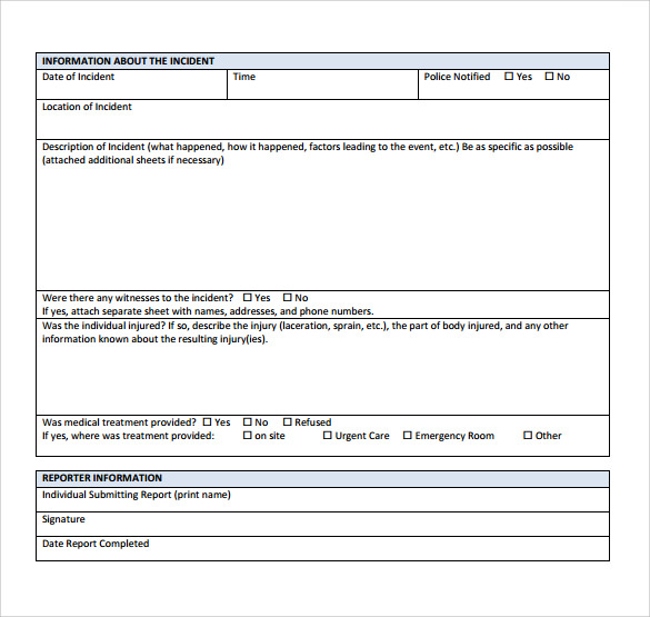 medical report template example