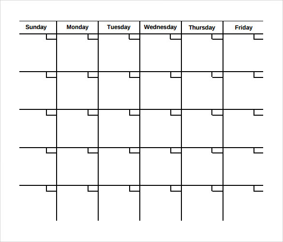 Sample Year Calendar Template