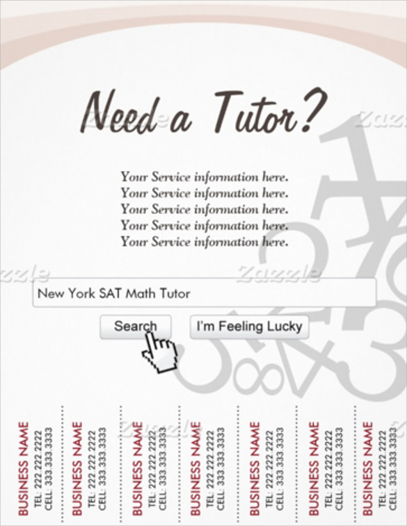 simple tutoring flyer templates