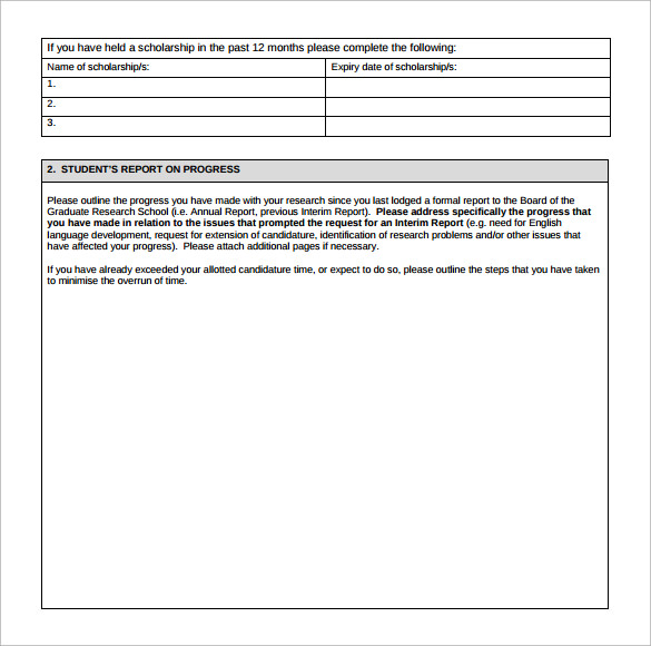 interim student progress report