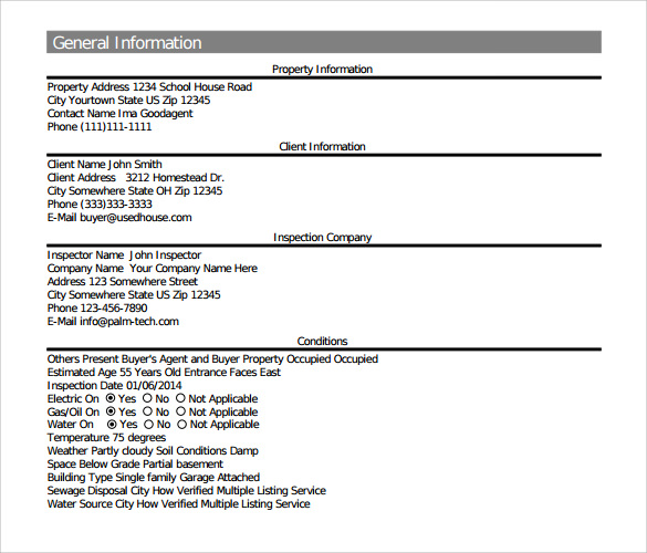 full home inspection report