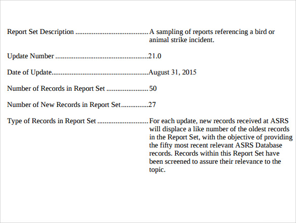 animal report template download