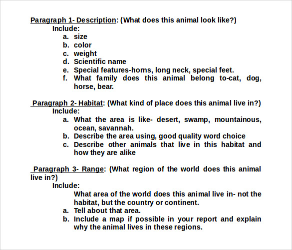 download animal report template