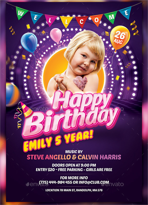 FREE 25+ Spectacular Birthday Flyer Templates in EPS PSD InDesign MS Word Pages Publisher