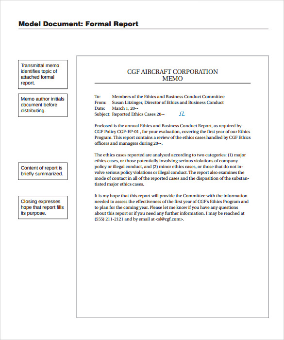 Sample Formal Report 25 Documents in PDF Word Docs