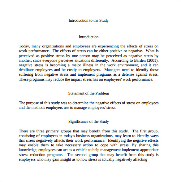 Statement of the problem sample thesis