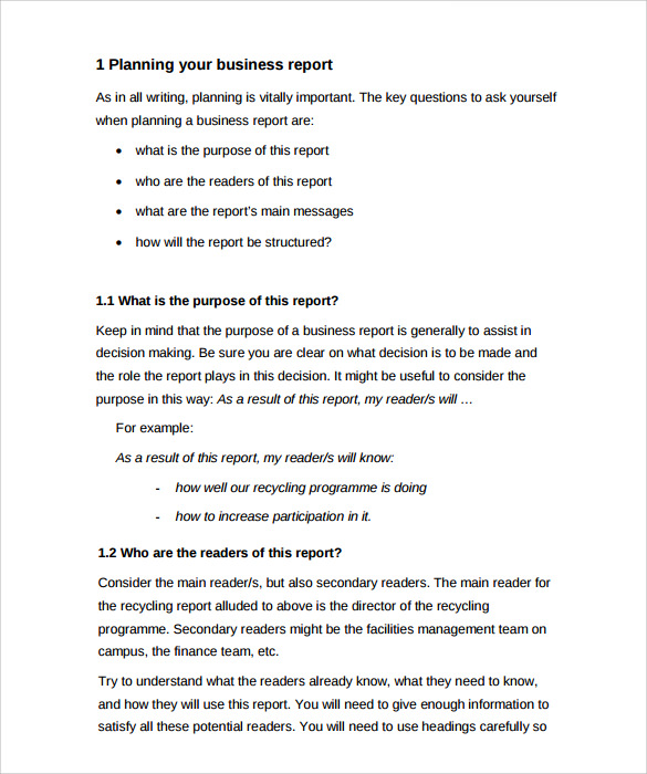 free formal report template format