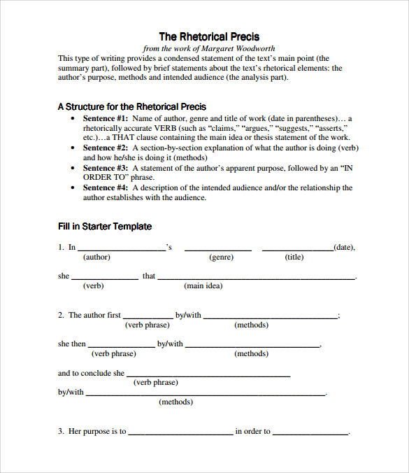 how to write a precis pdf