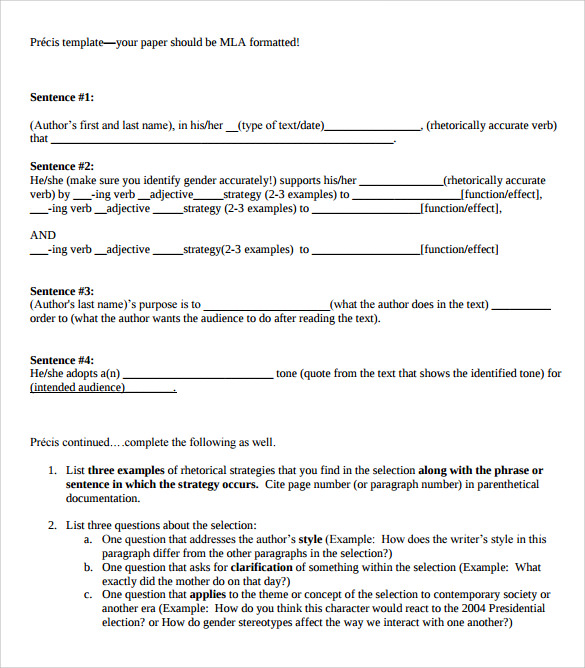 6+ Rhetorical Precis Samples Sample Templates