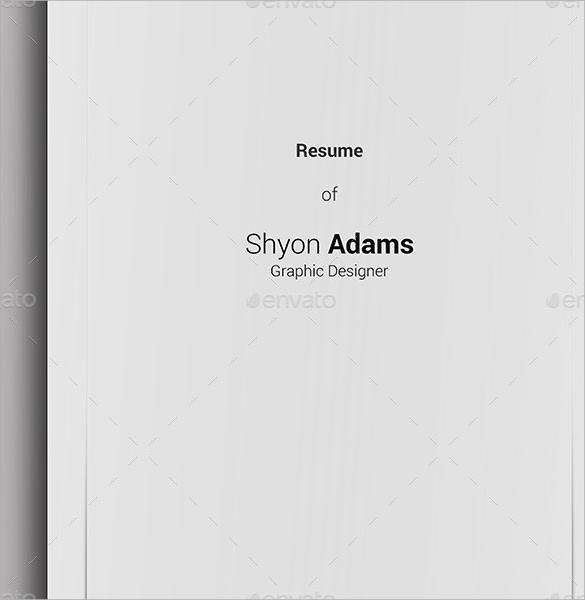 what does a cover page for a resume look like