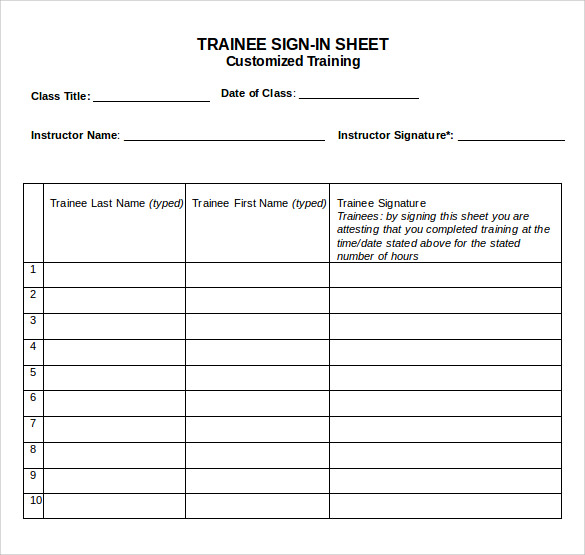 FREE 15 Sample Training Sign In Sheet Templates In Google Docs 