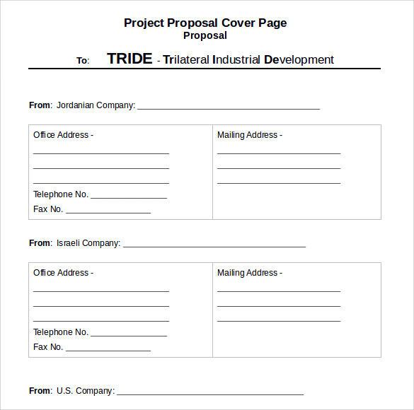 project proposal cover page