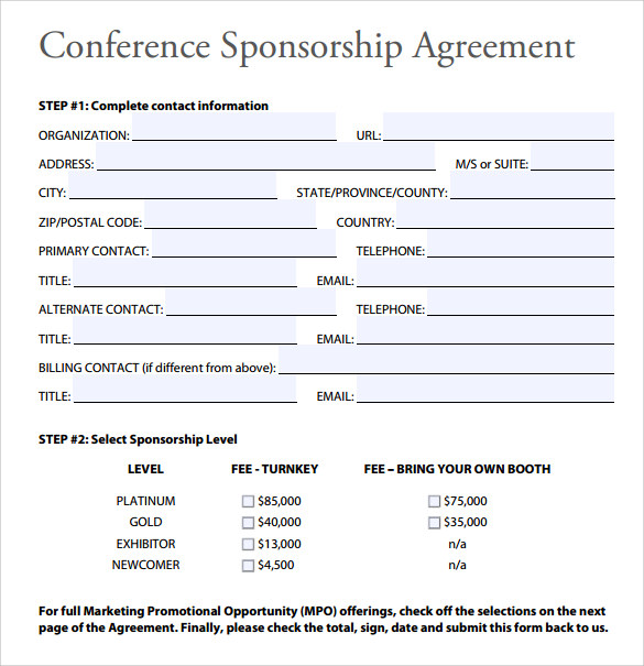 FREE 15 Sample Sponsorship Agreement Templates In PDF MS Word Google Docs Pages