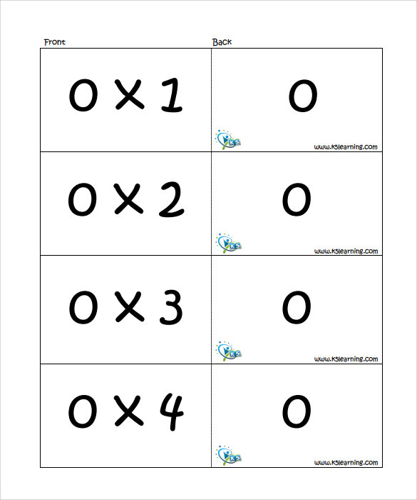 free printable flash card template