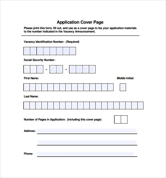cover page template example