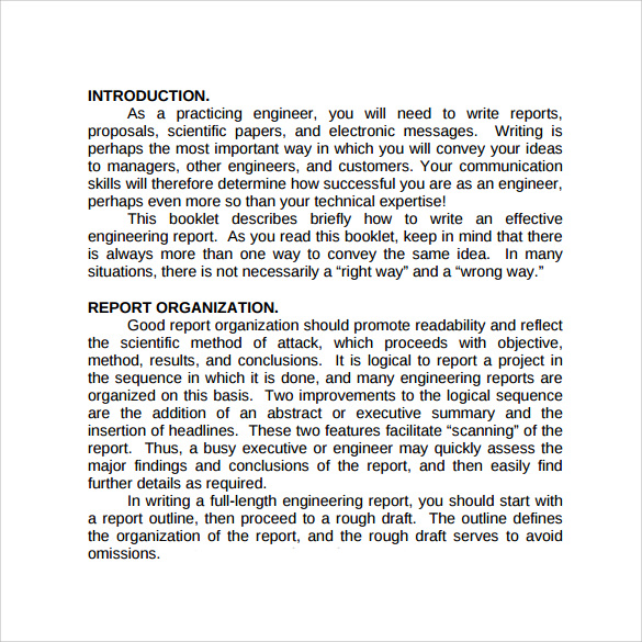 simple engineering report template