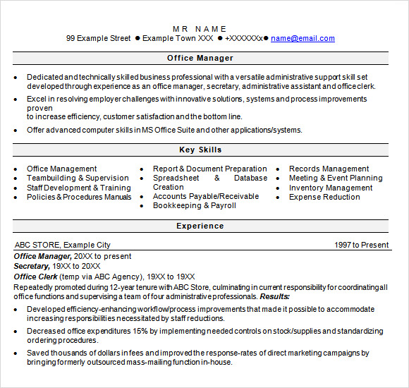 product manager resume example 