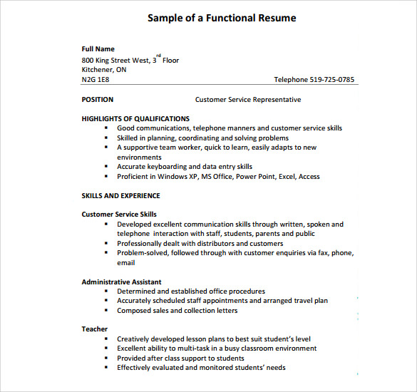 sample customer service representative resume 9 free