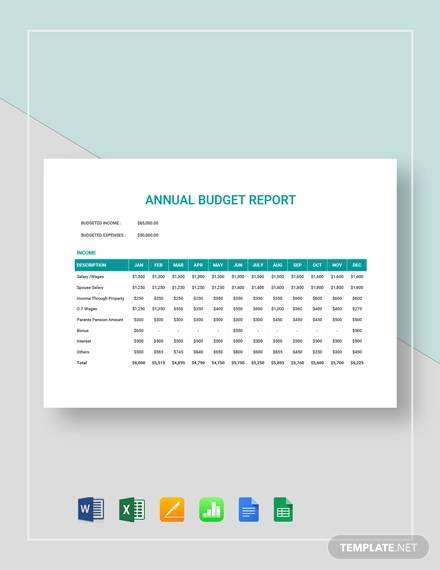 annual budget report template