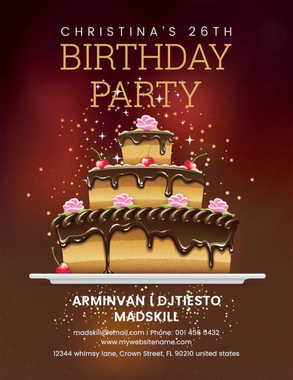 birthday party flyer template