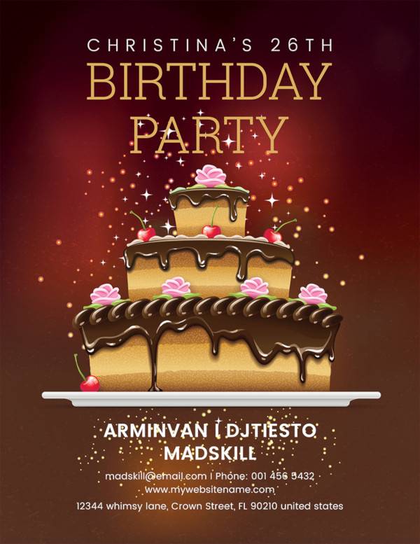 FREE 16 Amazing Sample Birthday Flyer Templates In AI InDesign MS 