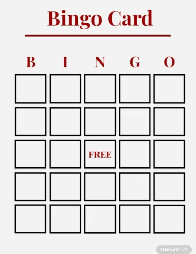 blank bingo card template